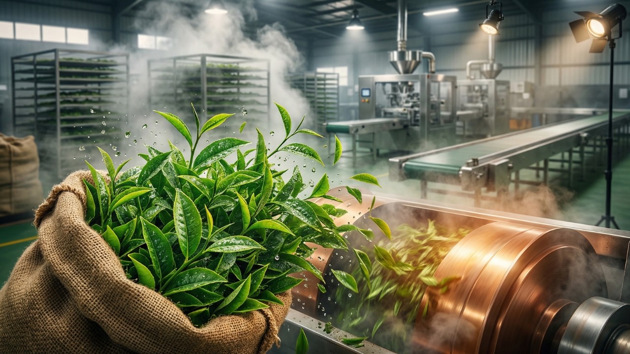 Satisfying Factory ASMR: Precision Ceylon Tea Manufacturing (Raw Leaf to Sachet) #asmr