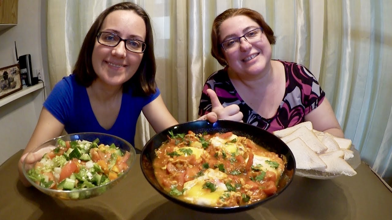 Moroccan Shakshuka, Salad And Toast | Gay Family Mukbang (먹방) - Eating Show