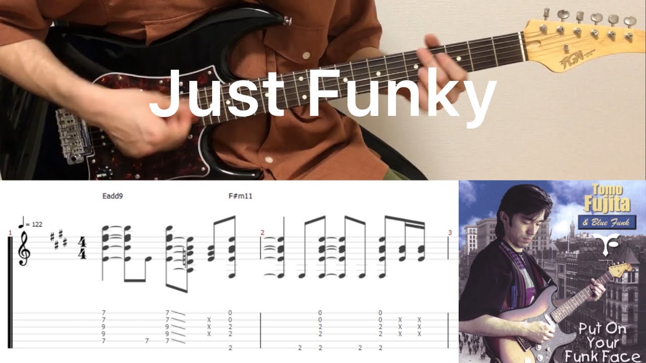 Tomo Fujita - Just Funky (guitar cover with tabs & chords)
