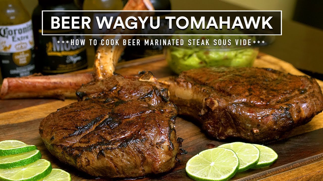 Sous Vide BEER WAGYU TOMAHAWK Steak! Cinco de Mayo CELEBRATION!