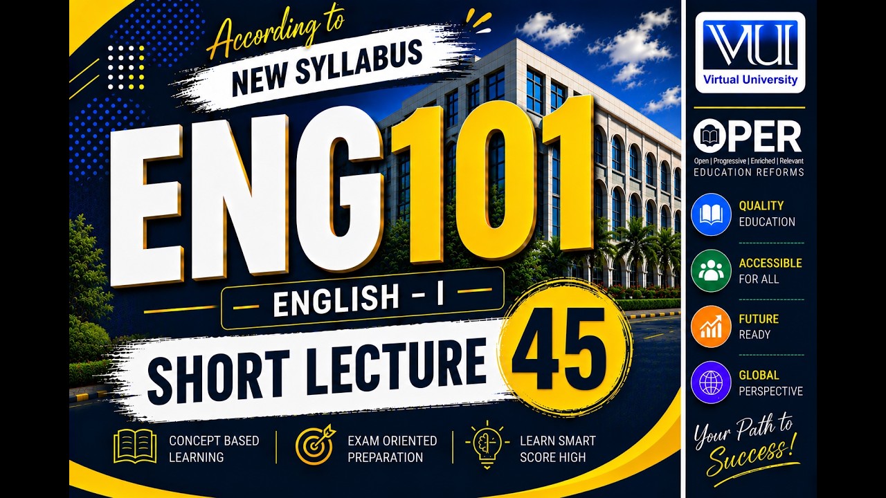 ENG101 Final Term Preparation 2026 Short Lecture 45 Highlighted Notes|Complete Revision New Syllabus