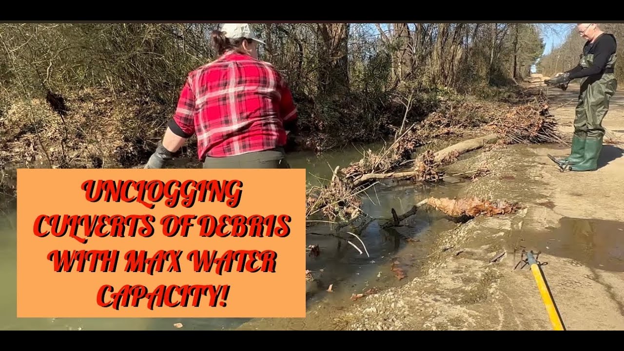 UNCLOGGING CULVERTS WITH RUSHING WATER 03/2024