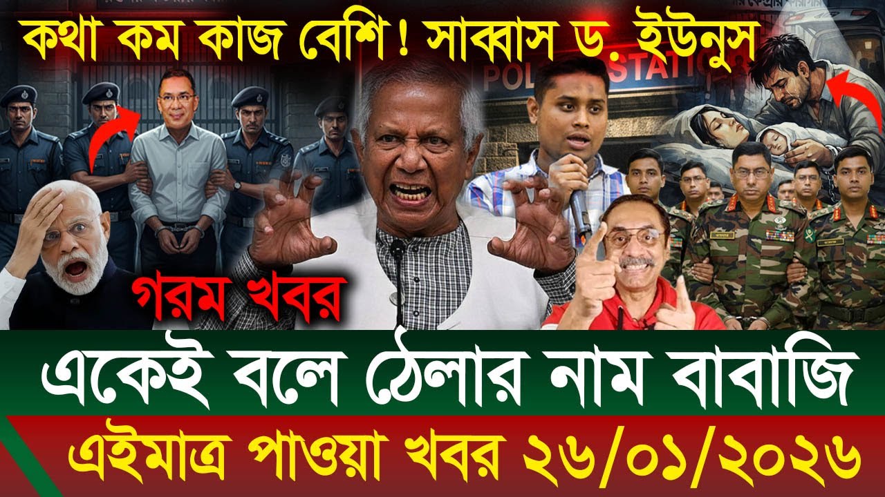 Ajker Bangla Khobor 26 Jan 2026 || Bangladesh Latest News #updatenews #dr_yonus #viralnews