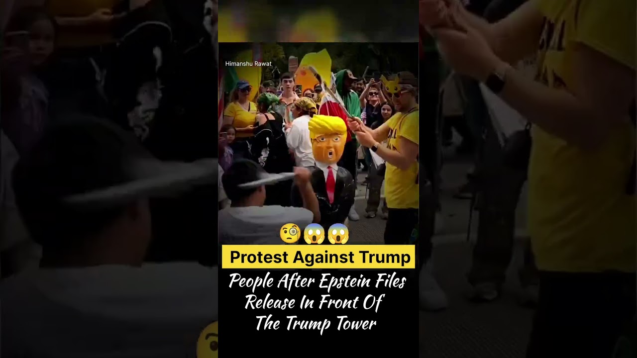 People After Epstein Files Release In Front Of Trump Tower, Protest Against Donald Trump #shortsfeed
