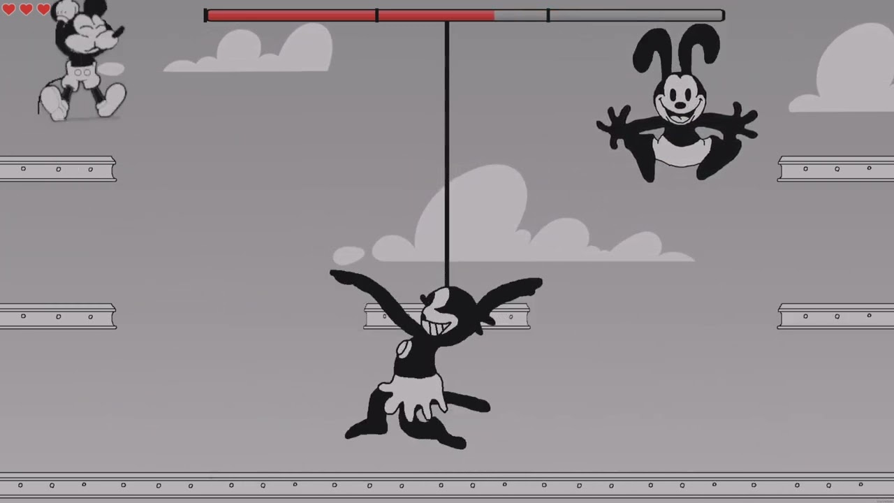 Rubber Hose Rampage - Oswald the Lucky Rabbit boss with glitch