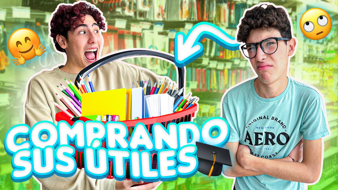 Los UTILES ESCOLARES de mi HERMANO EN0J0N😈 | Leo Study