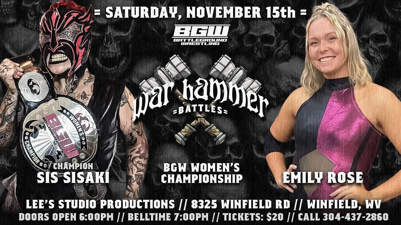 BGW War Hammer: BGW Women's Championship Match, Sis Sisaki (C) vs Emily Rose.