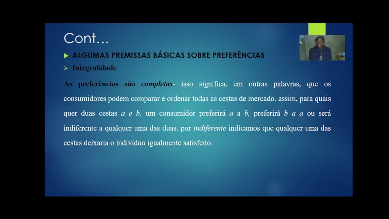 Introdução a teoria do consumidor. Conceito de Utilidade Total, Marginal e primeira lei de gossen.