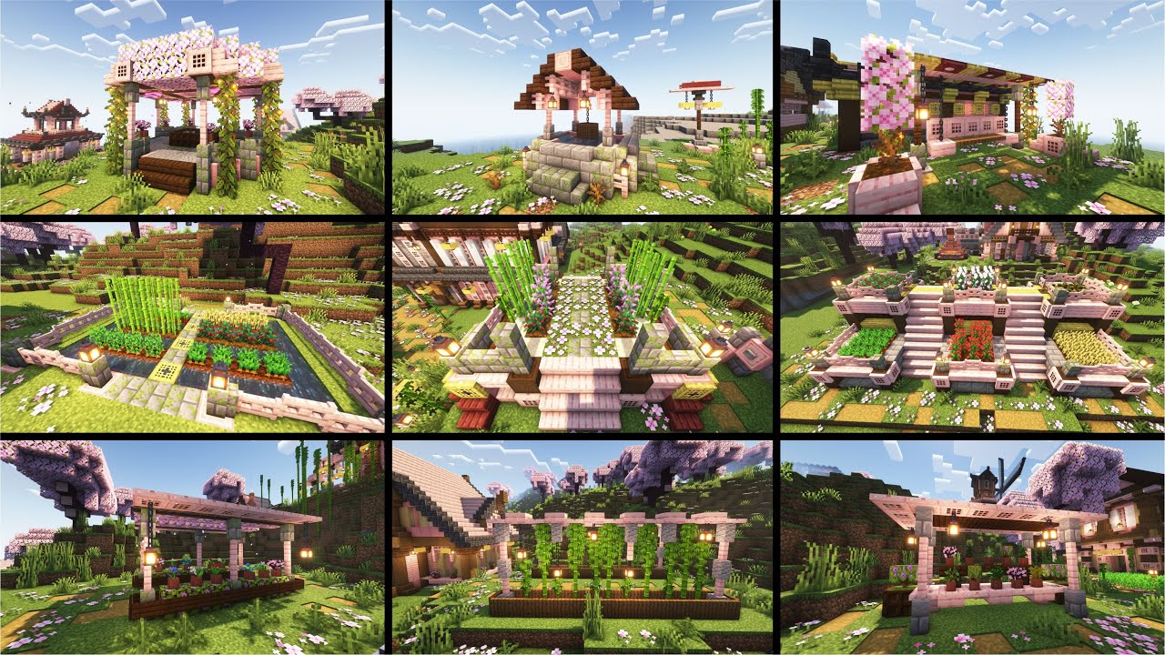 12 Cherry Blossom decoration ideas - Minecraft Tutorial