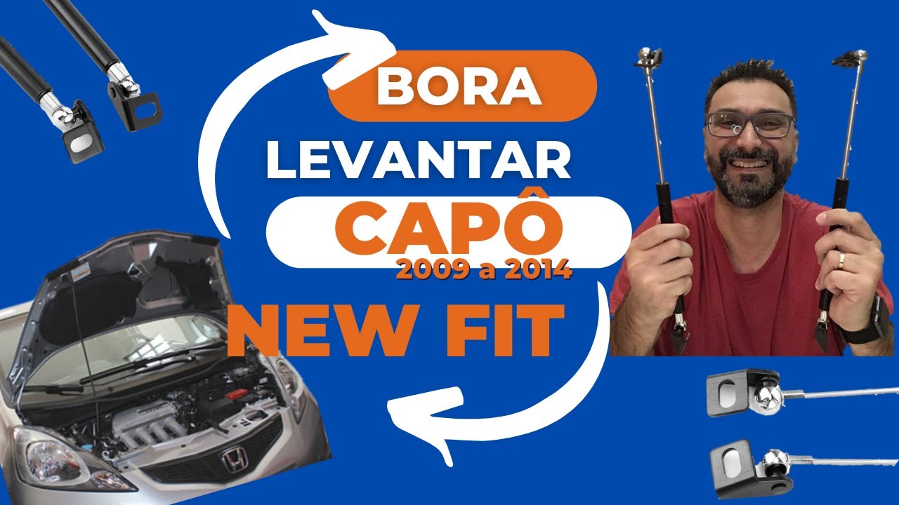 Como instalar amortecedor capo motor Honda Fit
