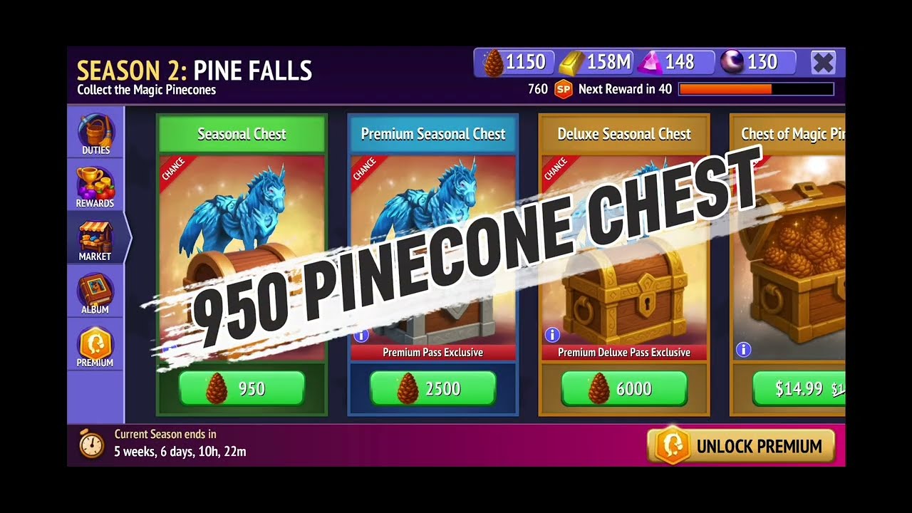 Opening a 950 pinecone Season Pass chest in Horse Riding Tales #foxie #horsegames #unboxing