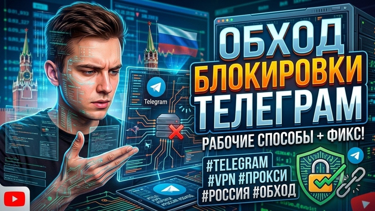 ОБХОД БЛОКИРОВКИ TELEGRAM 2026: Новый способ обхода и исправление работы Telegram на ПК, если он ...