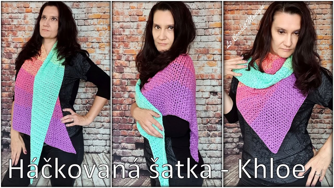 Jednoduchá háčkovaná šatka Khloe/Easy Crocheted Shawl Khloe (english subtitles)