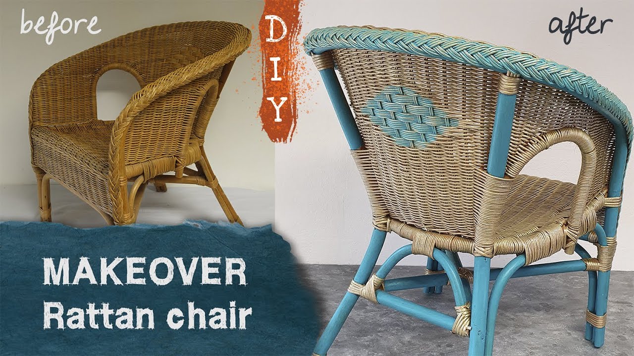 Rattan Sessel aufpeppen - umgestalten - neu bemalen - diy