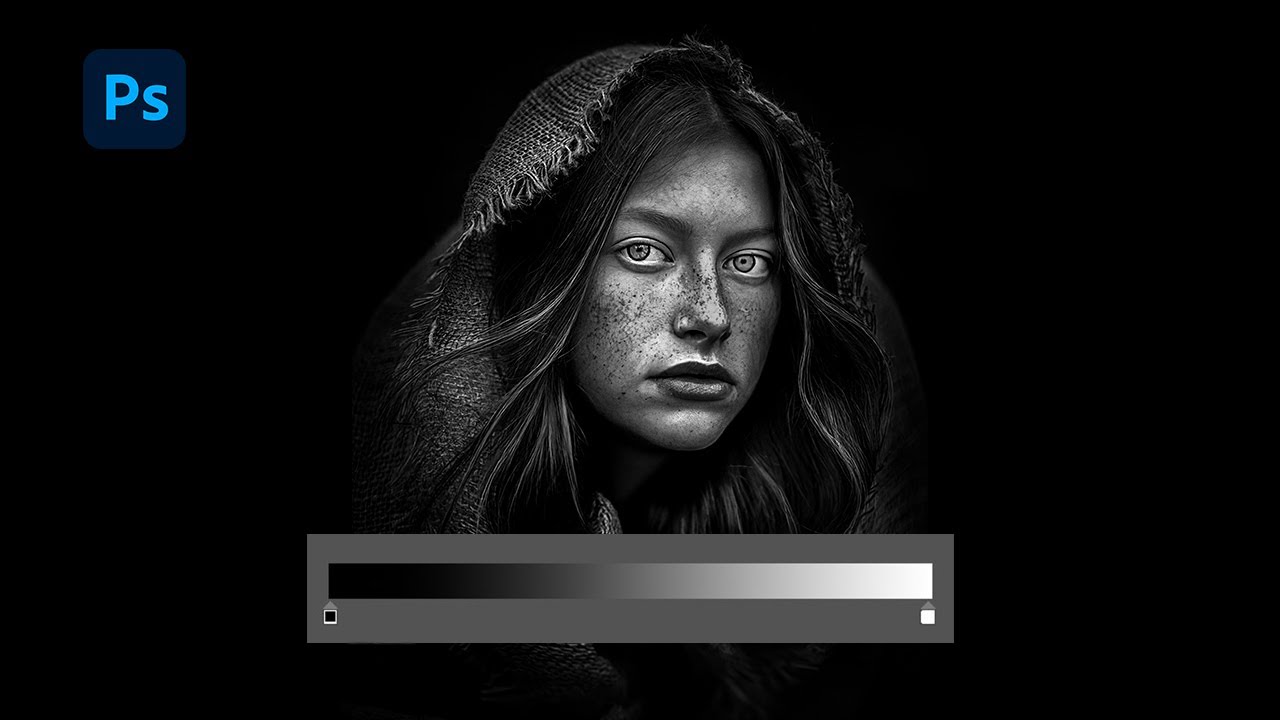 Blanco y negro dramático sólo con mapa de degradado. Tutorial de Photoshop