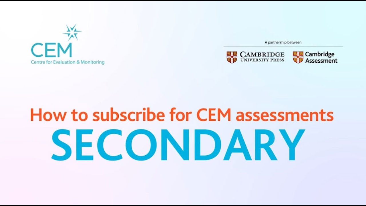 How to subscribe for CEM assessments - Secondary