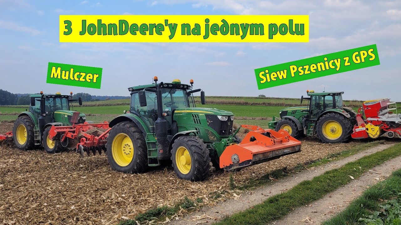 Uprawa po Kukurydzy i Siew Pszenicy na 3 John Deere'y z Usługi Rolnicze woj. Lubelskie!