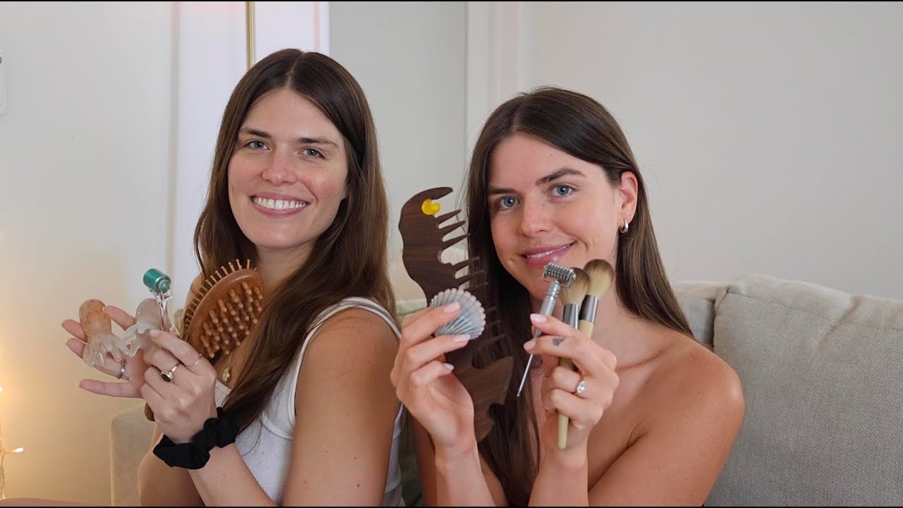 ASMR Unique Triggers on Each Other - We Rate The Triggers! (Hair Play, Scratches, Neck Tingles)