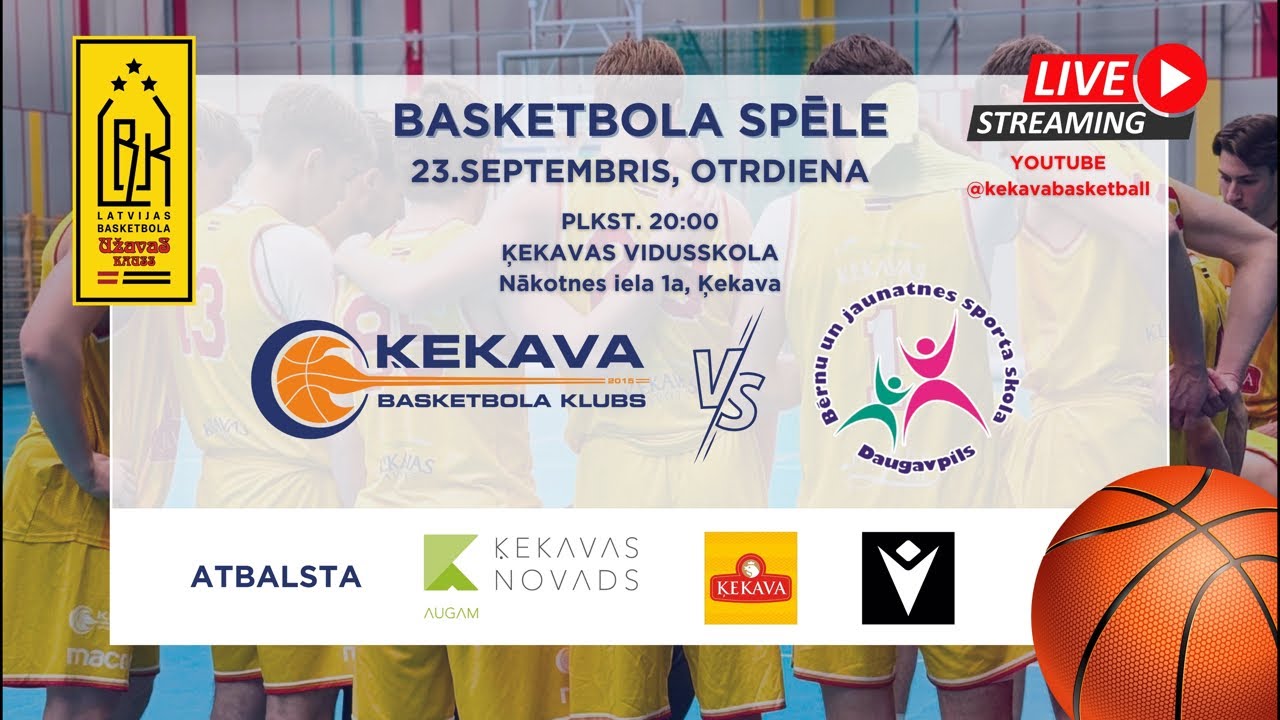 Latvijas Basketbola UŽAVAS kausa izcīņa BK Ķekava vs Daugavpils Sporta skola.