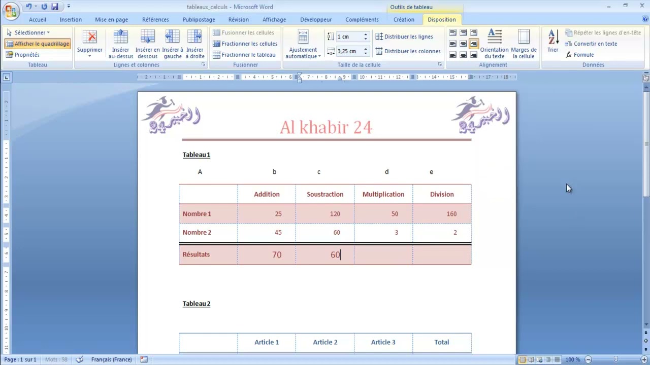 Microsoft Word _ Utiliser une formule dans un tableau Word - P23