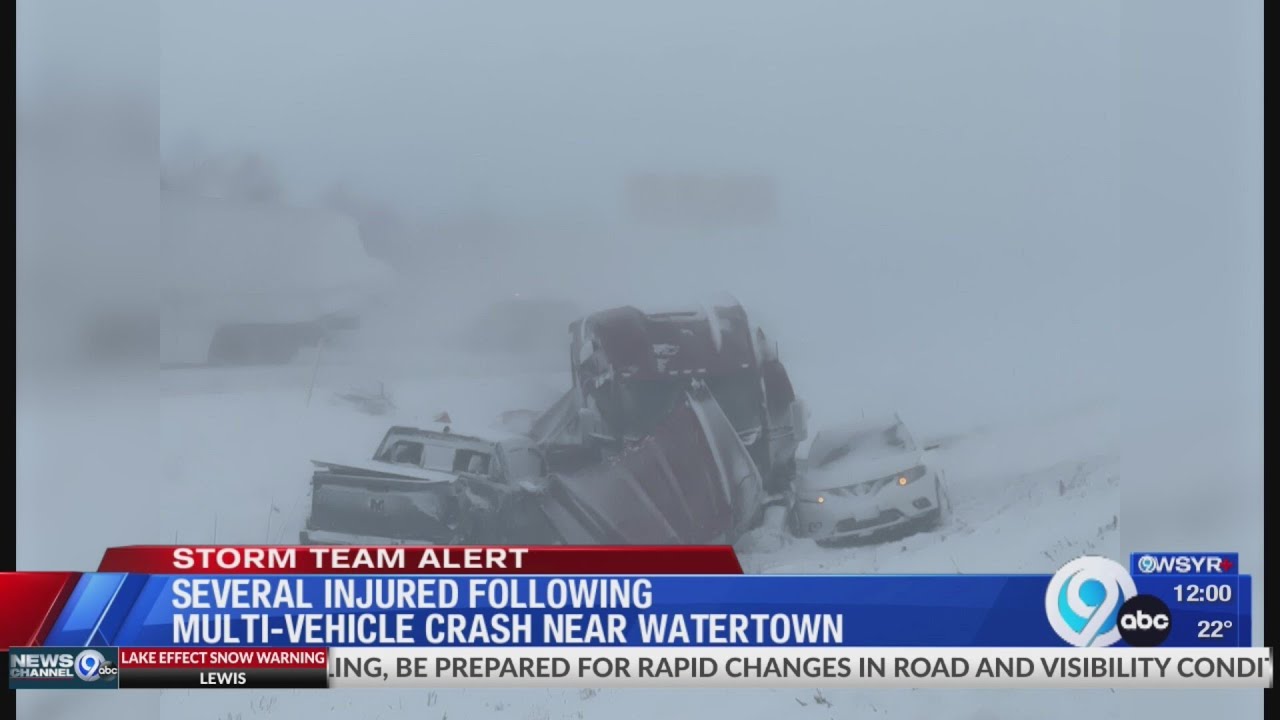 All lanes of I-81 in Watertown closed after 20+ vehicles involved in multi-lane crash