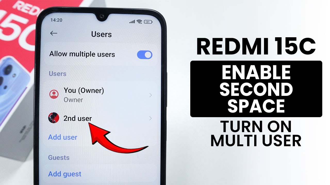 Enable Second Space In Redmi 15C - Turn On Multi User