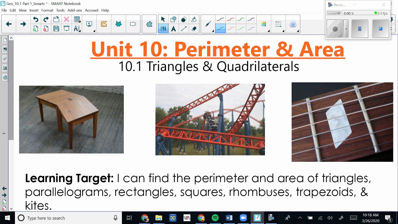 Triangles and Quadrilaterals Area and Perimeter