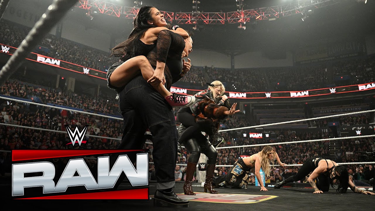 AJ Lee, Rhea Ripley and company ignite brawl with WarGames opponents: Raw highlights, Nov. 24, 2025