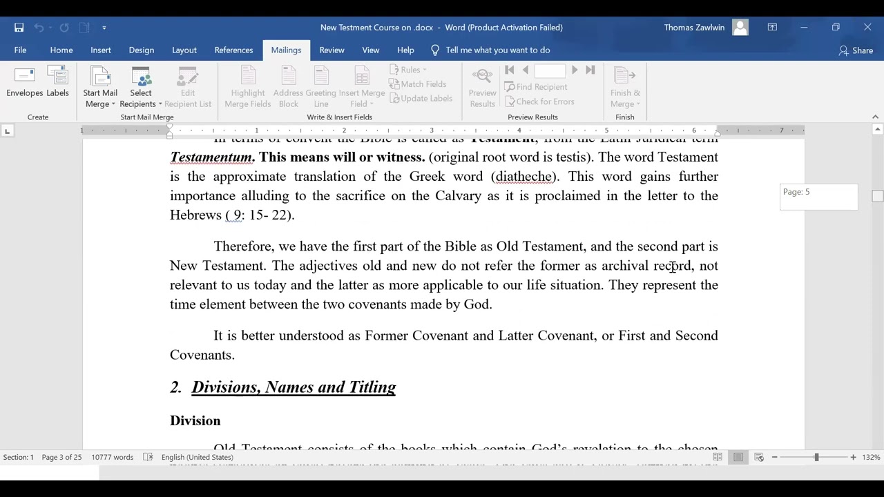 Introduction to Old Testament, Day 2, February 4, 2026 Fr. Thomas Zaw Lwin, Joseph Education College