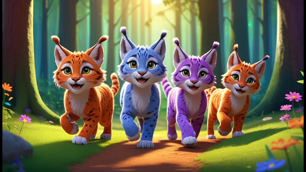 Five Little Lynxes Prowl Prowl Prowl | Wild Cat Song & Nature Nursery Rhymes