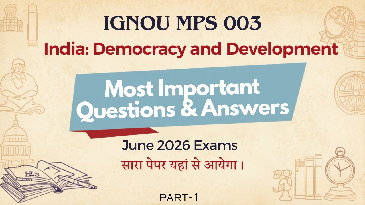 MPS 003 IMPORTANT QUESTIONS JUNE 2026 || MPS 003 IGNOU IMPORTANT QUESTION ANSWER 