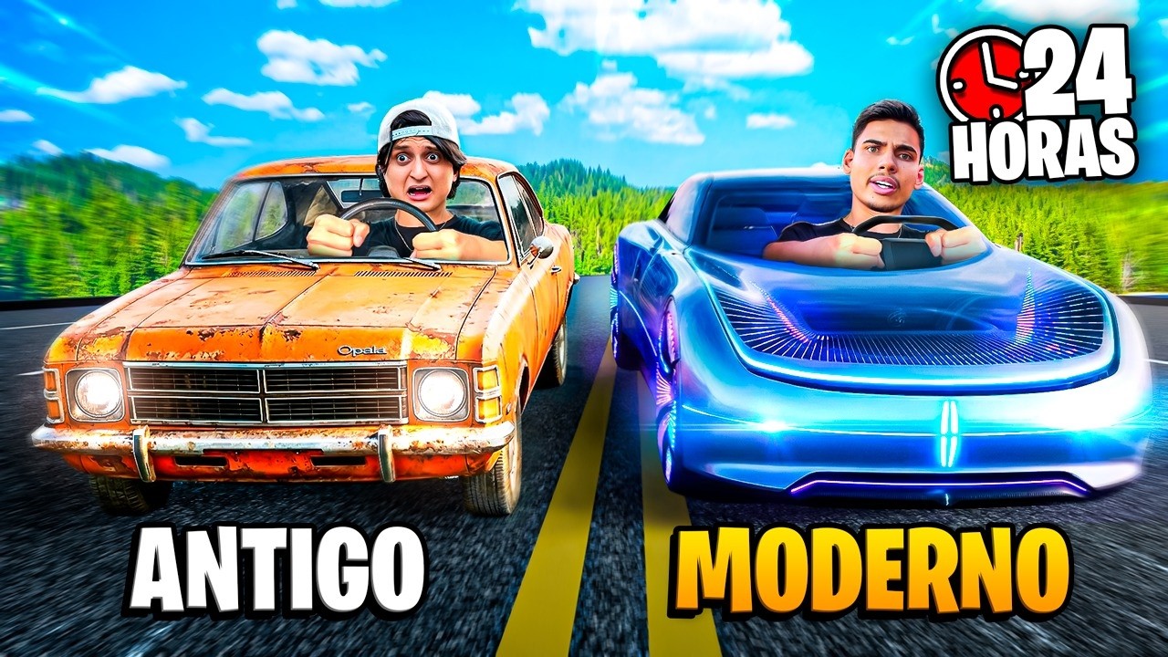 QUEM FICA MAIS TEMPO NO CARRO DO PASSADO VS CARRO DO FUTURO!