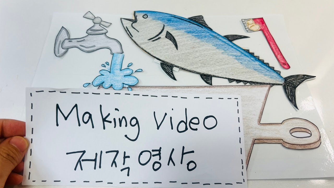 [paper ASMR] Making video of cleaning and grilling fish(생선 손실하고 구워먹기 메이킹 영상)