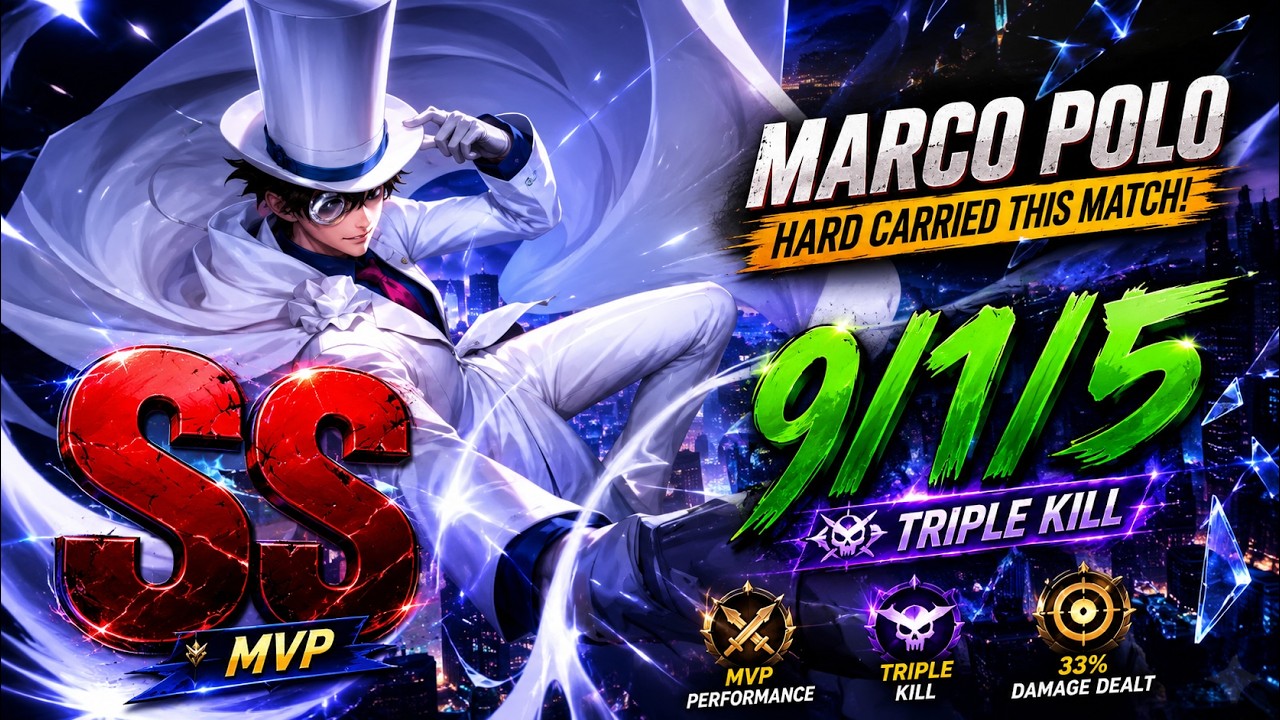 Marco Polo Hard Carried This Match | SS MVP + Triple Kill | HOK