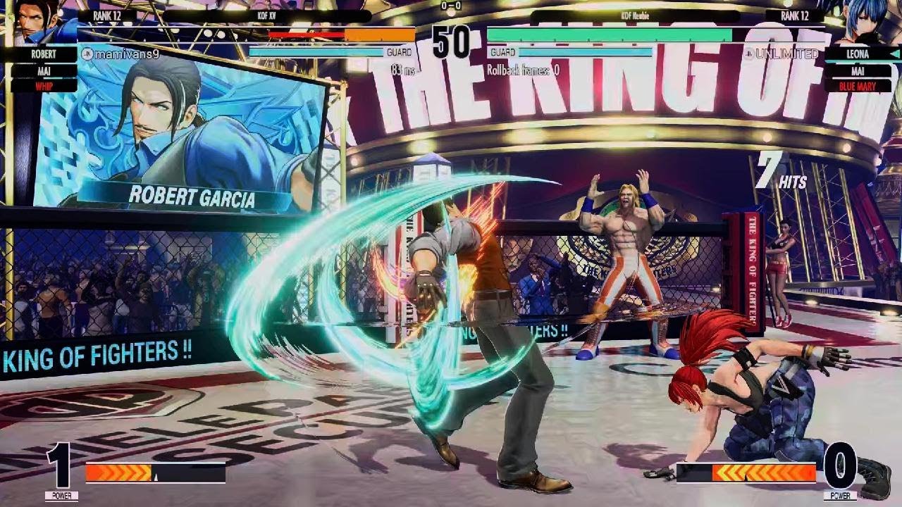 KOF XV_ Online Fights  with Blue Mary, Leona & Mai vs. Whip, Robert & Mai