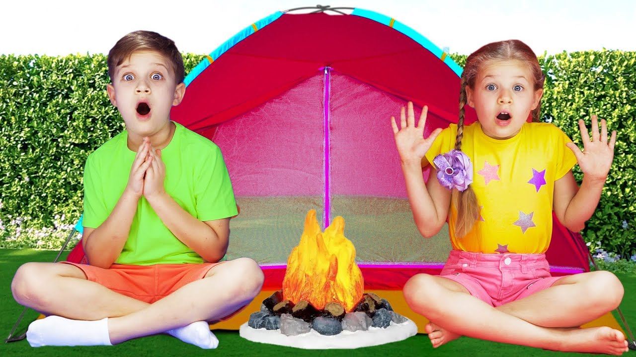ダイアナとローマ、２４時間テント生活チャレンジ！ A Tent Challenge Diana & Roma