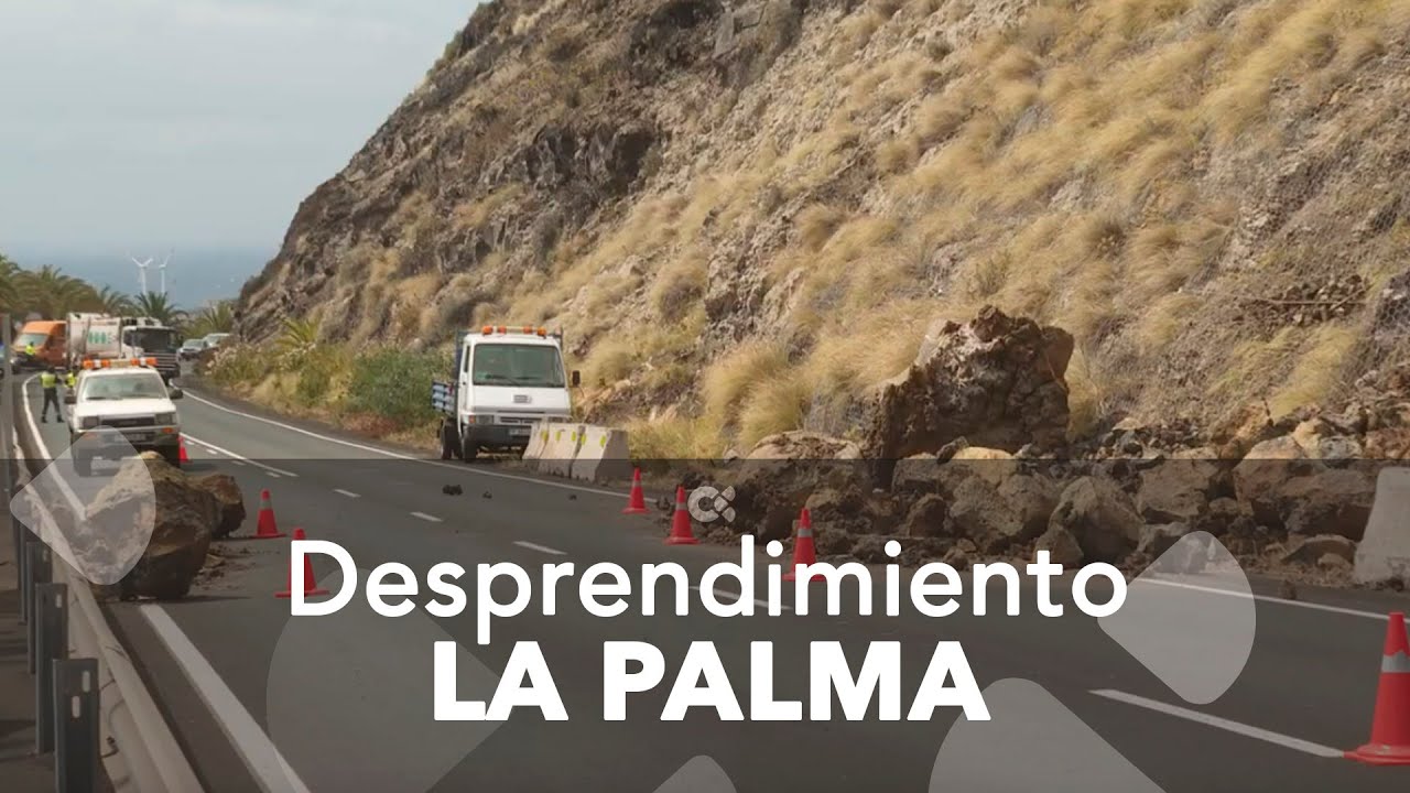 Desprendimiento en la LP-5 cerca del Aeropuerto de La Palma