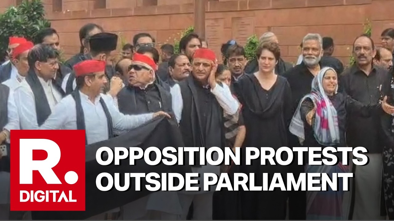 Opposition MPs Wear Black in Parliament Protest Over NEET Row, Paper Leaks & Budget