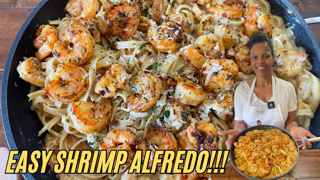 How To Make Easy Shrimp Alfredo!!!!!