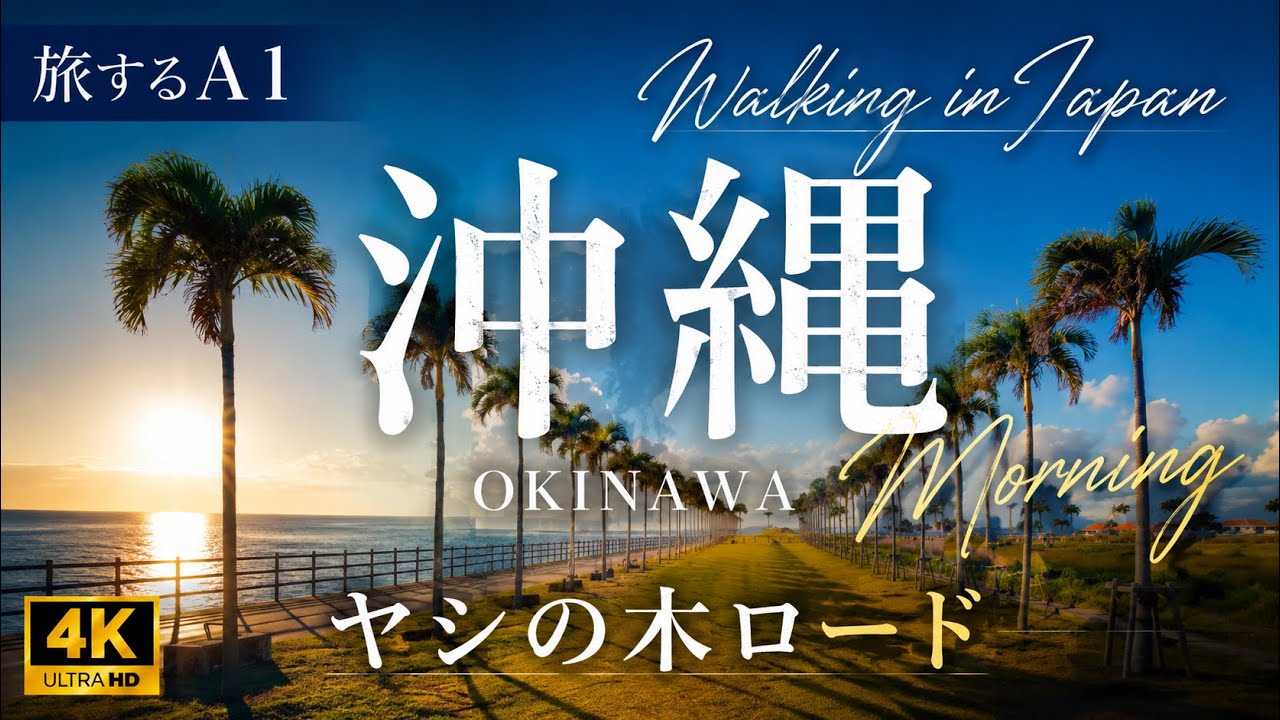 [🇯🇵沖縄散歩]日本にこんな場所あった？ヤシの木ロードが想像以上#旅行 #vlog #観光 #travel #散歩 