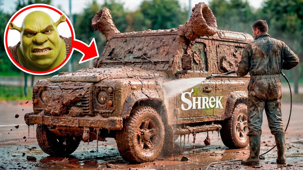 First Wash of Abandoned Shrek Truck | Removing Years of Dirt From Forgotten Swamp Car