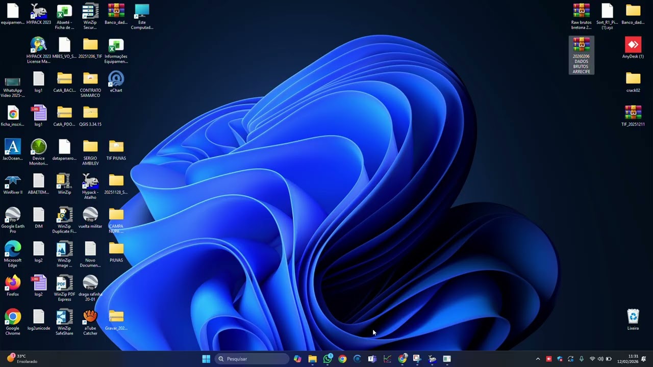 processando dados hidrográficos
