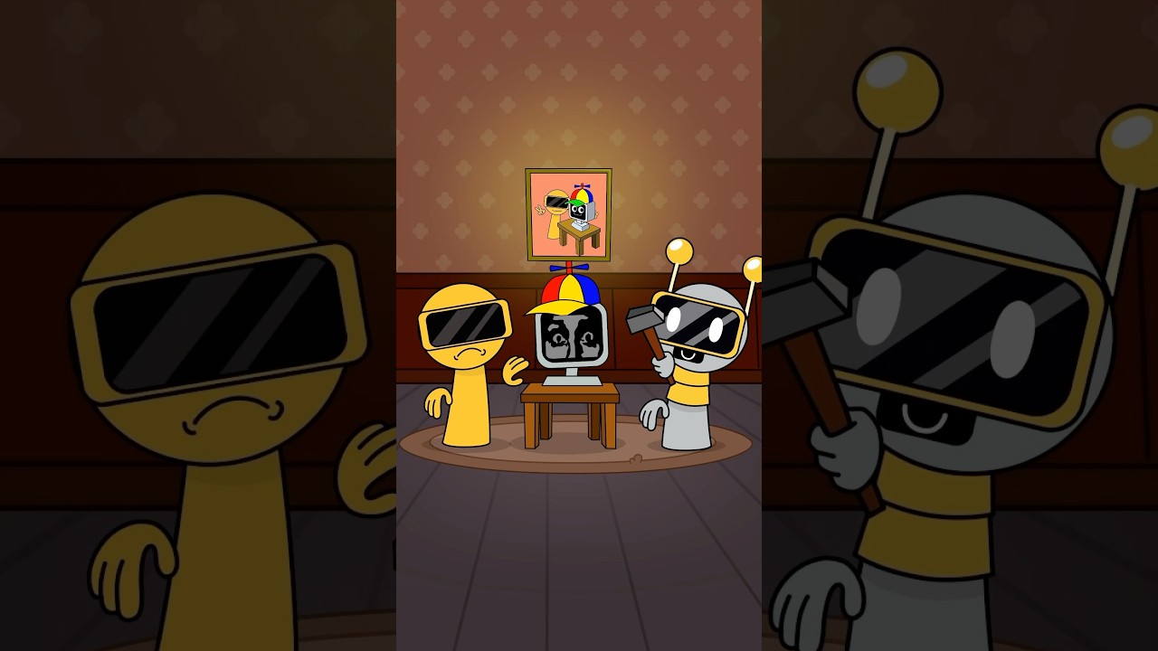 Garnold and Fun Bot removes virus from Mr Fun Computer 🦠🖥️ Incredibox Sprunki animation 