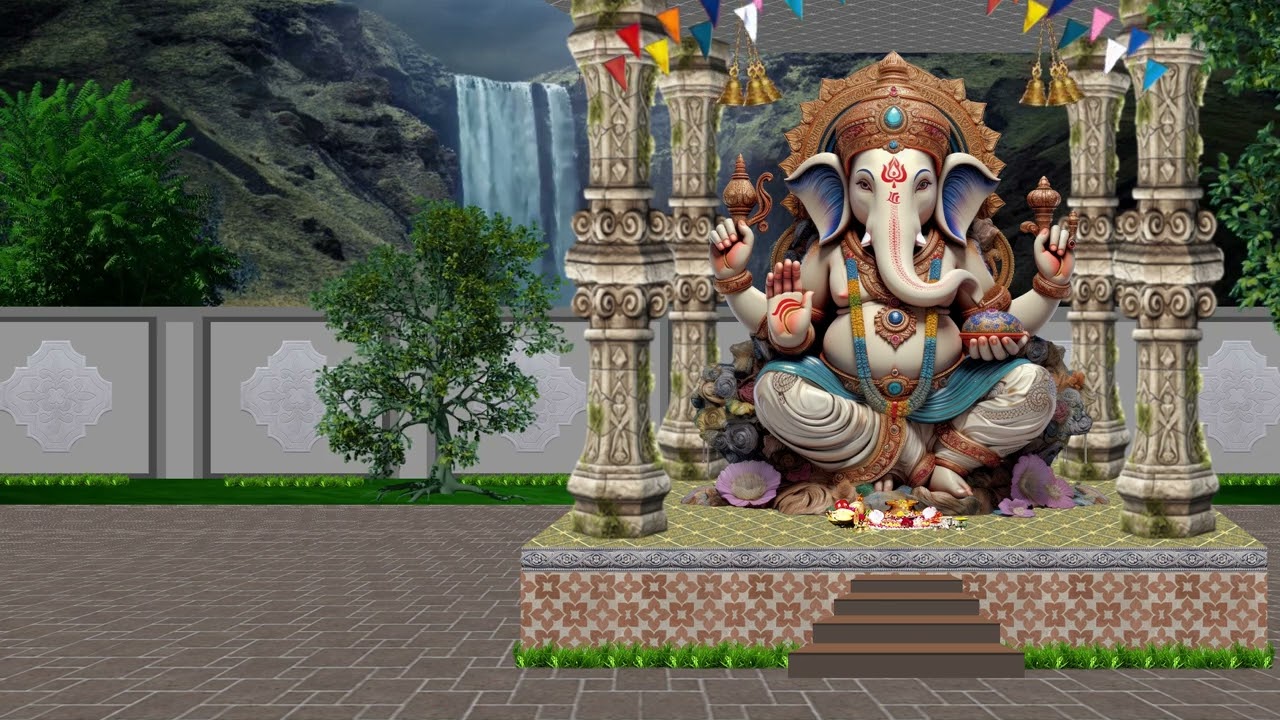 Lord Ganesha Background Video Effects l Ganesh Animation Video l Satish Designgraphy