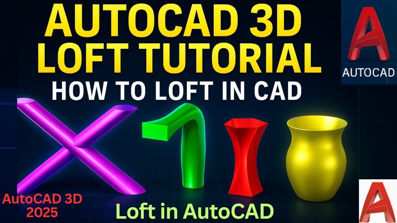 Как использовать команду LOFT в AutoCAD (Руководство по 3D для начинающих) | loft в cad
