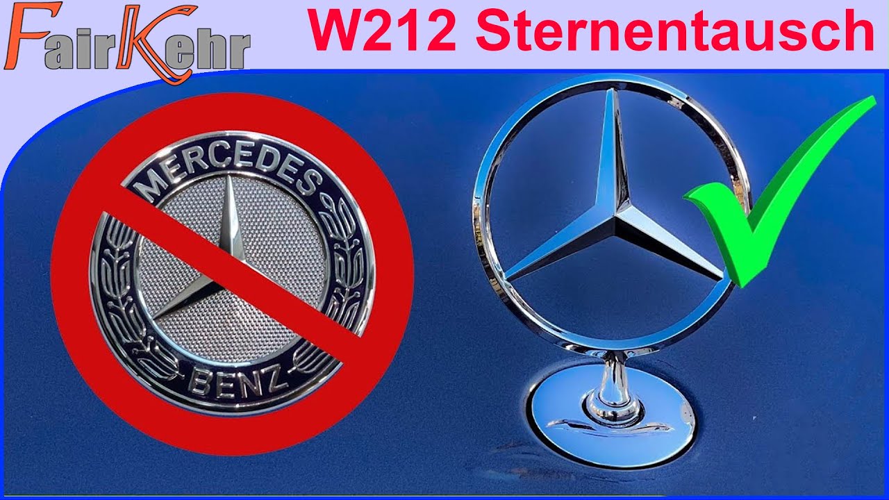 W212 Stern wechseln - Stehender Stern auf der Haube