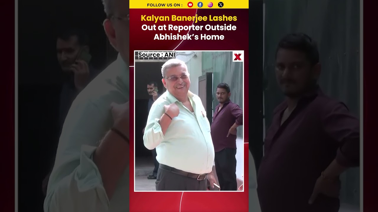 #watch | TMC MP Kalyan Banerjee Loses Temper with Journalist at Abhishek Banerjee Home Arrival