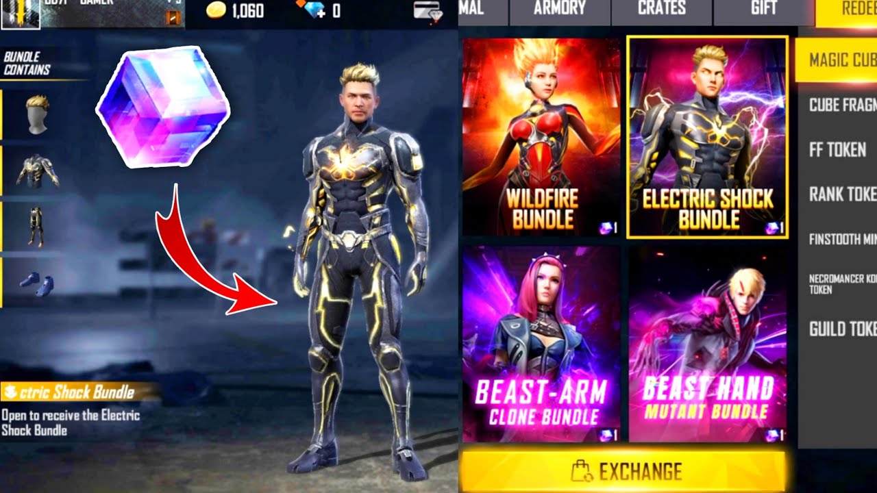 Electric Shock Bundle in Magic Cube 😳 Garena Free Fire