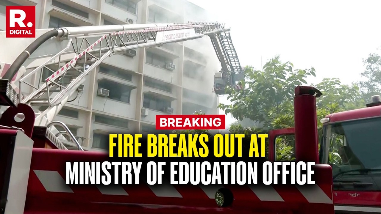 BREAKING: Fire Breaks Out at Ministry of Education Office, Firefighters Rush To Spot