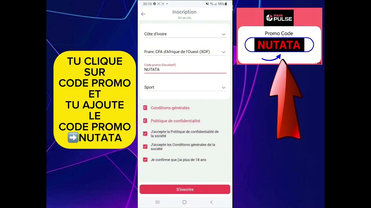 Inscription PariPulse FACILE + Code Promo NUTATA (Bonus &agrave; l&rsquo;inscription)